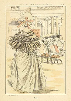 Drypoint Prints: Fashionable lady at the Theatre de l'Ambigu-Comique, 1840