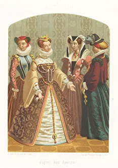Courtier Prints: Fashionable noblewomen by Jost Ammon, 16th century