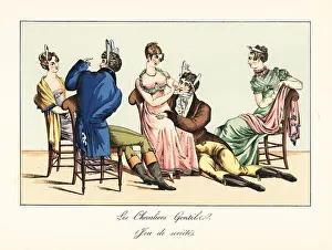 Diversion Prints: Fashionable people playing the party game, Gentle Knight