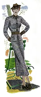 Reclines Prints: Fashionable woman 1936