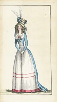 Lebrun Tossa Prints: Fashionable woman in bonnet a la Jardiniere, 1790