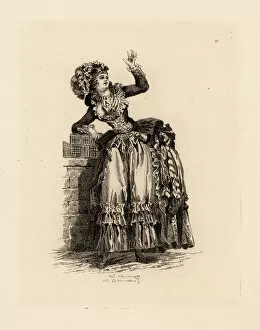 Modes Collection: Fashionable woman in bonnet a la Nicolet, era of Marie