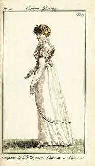 Frill Prints: Fashionable woman in a canezou collar, Paris, 1804