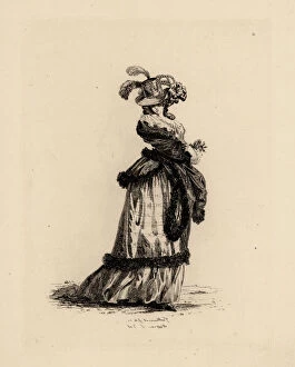 Antoinette Gallery: Fashionable woman in Dorothy hat, era of Marie Anoinette