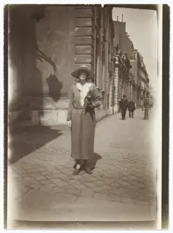 Fashionable woman in a European street