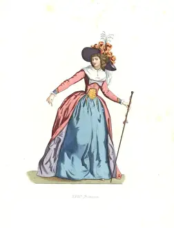 18thcentury Prints: Fashionable woman of France, 18th century