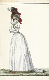 Knot Prints: Fashionable woman in gown a la Vestale, 1790