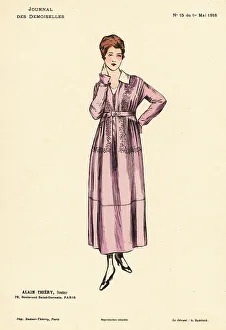 Fashion Plate Prints: Fashionable woman in a lilac dress, WWI
