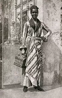 Wickerwork Gallery: Fashionable woman of Martinique, French West Indies