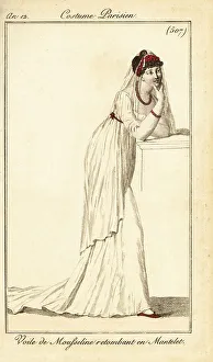 Carle Vernet Prints: Fashionable woman in a muslin veil, Paris, 1803. V
