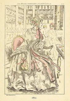 Drypoint Prints: Fashionable woman in a parfumerie, Paris, 1850