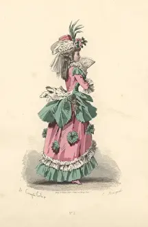 Directoire Prints: Fashionable woman in petite maitresse style
