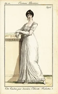 Carle Vernet Prints: Fashionable woman in short haircut a la Victime, Paris, 1803