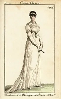 Headband Prints: Fashionable woman in short haircut a la Victime, Paris, 1803