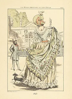 Drypoint Prints: Fashionable woman at the Theatre du Luxembourg, Paris, 1843