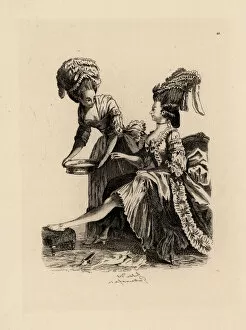 Modes Collection: Fashionable woman washing her feet after dressing