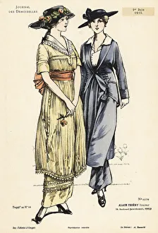 Fashion Plate Prints: Two fashionable women in ankle-length dresses, WWI