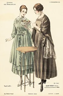 Fashion Plate Prints: Two fashionable women with a bowl of fruit, WWI