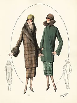 Renard Prints: Fashionable women in cloche hats and sports suits, 1926