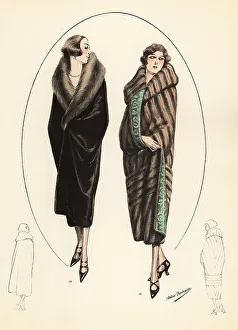 Sealskin Prints: Fashionable women in Marcel wave hairdos and fur coats, 1926