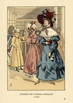 Stroll Collection: Fashionable women at a play, 1828