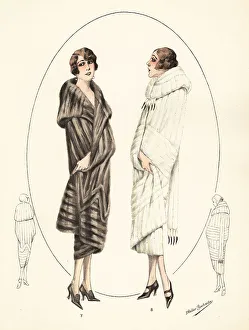 Haircut Prints: Fashionable women in short bobs and fur coats, 1926