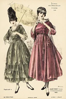 Fashion Plate Prints: Two fashionable women on a summer stroll, WWI