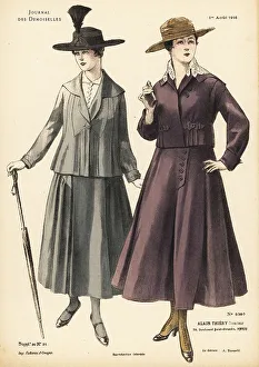 Purse Prints: Two fashionable women on a summer stroll, WWI
