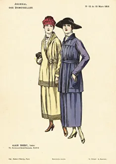 Purse Prints: Two fashionable women on a winter stroll, WWI