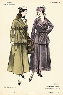 Gaiters Prints: Two fashionable women in wool suits, WWI