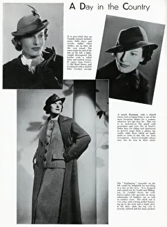 Images Dated 29th January 2018: Fashionable womens country hats 1937