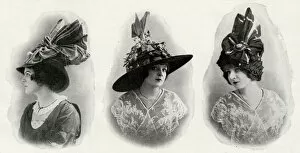 Images Dated 24th September 2017: Fashionable womens hats 1912