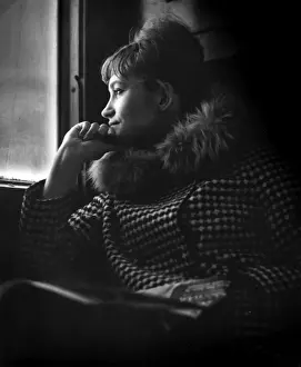 Beehive Prints: Fashionable young woman in a train