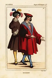 Nationale Prints: Fashions of bourgeois men of Paris, reign