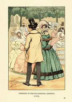 Images Dated 12th July 2019: Fashions in the Palais-Royal Gardens, 1837