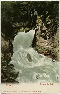Zermatt Prints: Fast-flowing water through Trift Gorge, Zermatt, Switzerland