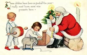 Images Dated 29th March 2012: Father Christmas with children