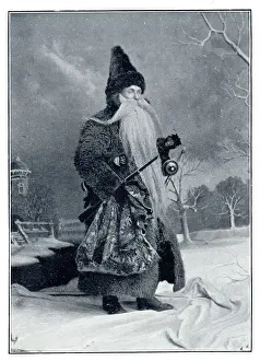 Father Christmas - costumed man in a studio portrait