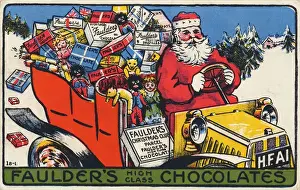 Father Christmas delivering Xmas chocolate
