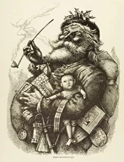 Present Collection: Father Christmas with presents