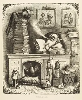 New Images August 2021 Prints: Father Christmas reading Xmas letters