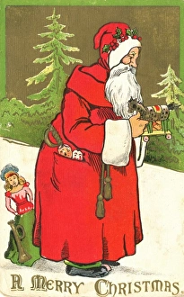 Images Dated 29th March 2012: Father Christmas in snowy scene