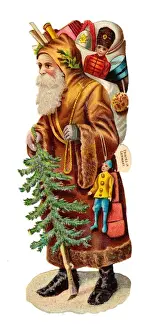 Father Christmas on a Victorian scrap