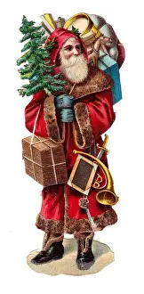 Claus Prints: Father Christmas on a Victorian scrap