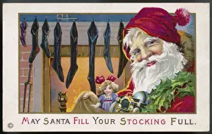 New Images August 2021 Prints: Father Christmas and Xmas stockings