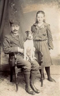 Russell Gallery: Father and daughter with a Jack Russell