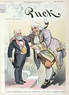 Father Knickerbocker shows his appreciation of his best all-