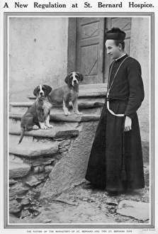 Father of the Monastery of Saint. Bernard, with dogs Father of the Monastery of Saint. Bernard, with dogs