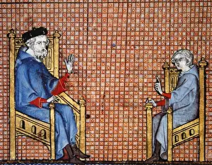 Feudalism Prints: Father and son. Miniature