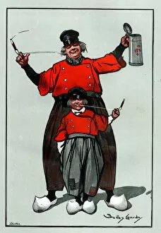 Father and son in traditional Dutch costume, by Dudley Hardy - Union Jack Club Date